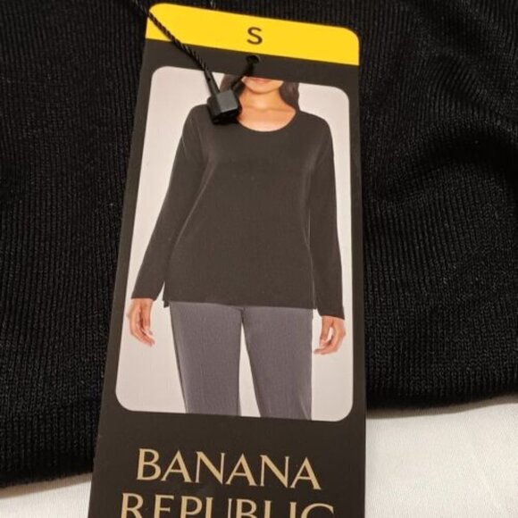 Banana Republic Ladies Long Sleeve Tunic Blouse Black Size Small NWT - Picture 8 of 8